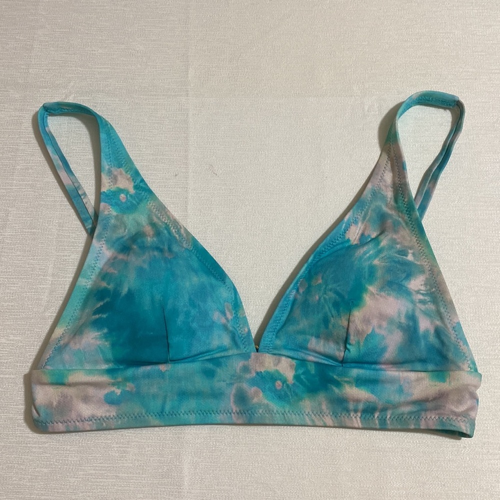 NWOT CALME Women's Marble Tie-Dye Adjustable Bikini Top Size S